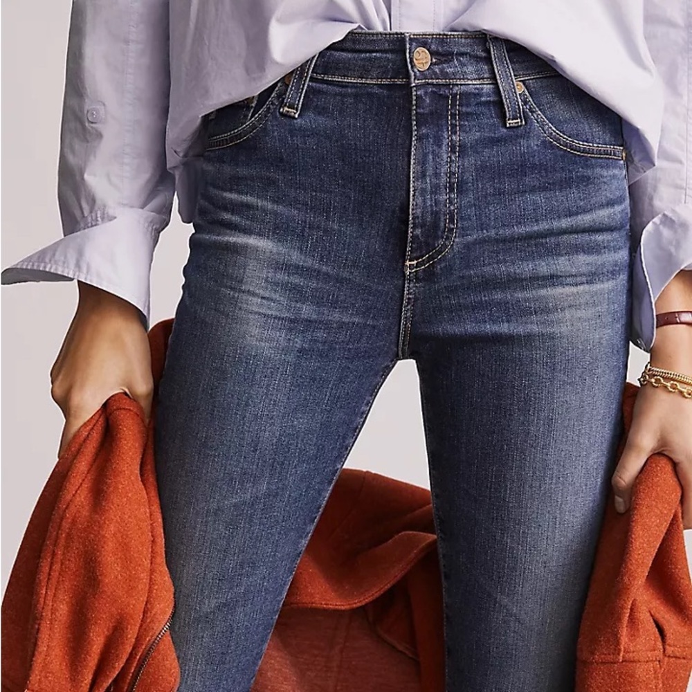AG Adriano Goldschmied ANTHROPOLOGIE Stevie Slim Straight Denim Jeans Women’s 29 - Picture 3 of 13